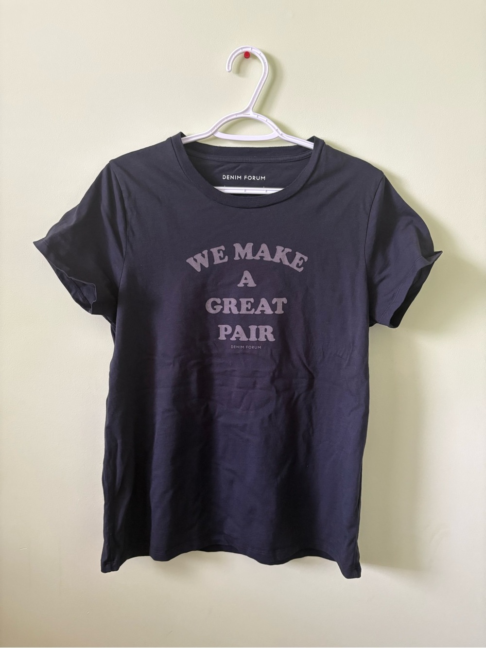 Denim Forum Black Tee with Light Gray Slogan